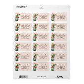 赤面ピンクサウスウエストフローラサボスデザートテーマ ラベル (フルシート)