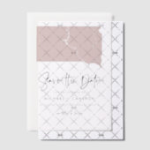 赤面ピンクサウスダコタミニマリスト日付保存 ベラム紙招待状 (オフセット (招待状))