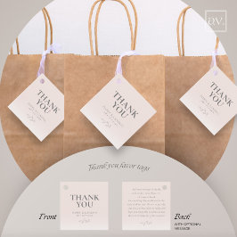 赤面ピンクサンキューユーメッセージカード フェイバータグ