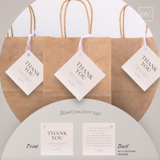 赤面ピンクサンキューユーメッセージカード フェイバータグ