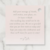 赤面ピンクサンキューユーメッセージカード フェイバータグ (裏面)