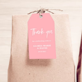 赤面ピンクサンキュー結婚ズ ギフトタグ