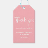 赤面ピンクサンキュー結婚ズ ギフトタグ (正面)