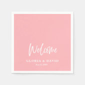 赤面ピンクサンキュー結婚ズ スタンダードカクテルナプキン (正面)