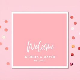 赤面ピンクサンキュー結婚ズ スタンダードカクテルナプキン