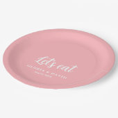 赤面ピンクサンキュー結婚ズ ペーパープレート (アングル)