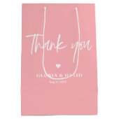 赤面ピンクサンキュー結婚ズ ミディアムペーパーバッグ (裏面)