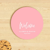 赤面ピンクサンキュー結婚ズ ラウンドペーパーコースター