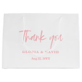 赤面ピンクサンキュー結婚ズ ラージペーパーバッグ (正面)