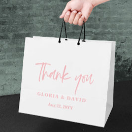 赤面ピンクサンキュー結婚ズ ラージペーパーバッグ