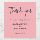 赤面ピンクサンキュー結婚ズ ワインラベル (シングルラベル)