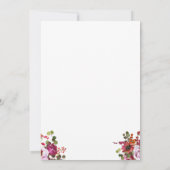 赤面ピンクサンゴフローラ誕生日招待状 招待状 (裏面)