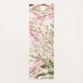 赤面ピンクサンゴ林緑色水彩フローラ ヨガマット (裏面)