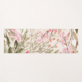 赤面ピンクサンゴ林緑色水彩フローラ ヨガマット (正面(横))