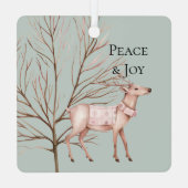 赤面ピンクサンタクリスマス メタルオーナメント (裏面)