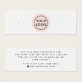 赤面ピンクサークルロゴスタッドイヤリングディスプレイカード (正面&裏面)