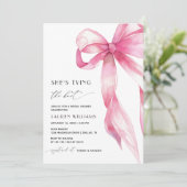 赤面ピンクシェスザノットフォトブライダルシャワー 招待状 (スタンド正面)