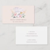 赤面ピンクシェフハットケータリングフローラローラウィスク 名刺 (正面/裏面)