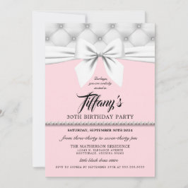 赤面ピンクシエレガントックティファニー誕生日 招待状