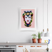 赤面ピンクシチリアンウーマンムーアプリント ポスター