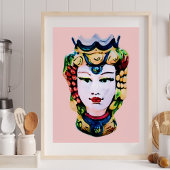 赤面ピンクシチリアンウーマンムーアプリント ポスター