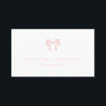 赤面ピンクシックかわいらしボウミニマリスト 名刺<br><div class="desc">赤面ピンクシックかわいらしボウミニマリスト名刺。そしてモダンスタイリッシュ赤面ピンクボウとタイポグラフィを搭載したビジネスモダンカード。この赤面ピンクと白の名刺は、ブロガー、デザイナー、スタイリスト、プランナーなどに最適だ。その他の色も利用可能。</div>