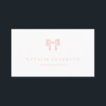 赤面ピンクシックかわいらしボウミニマリスト 名刺<br><div class="desc">赤面ピンクシックかわいらしボウミニマリスト名刺。そしてモダンスタイリッシュ赤面ピンクボウとタイポグラフィを搭載したビジネスモダンカード。この赤面ピンクと白の名刺は、ブロガー、デザイナー、スタイリスト、プランナーなどに最適だ。その他の色も利用可能。</div>