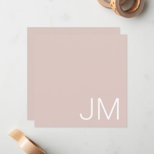 赤面ピンクシックモノグラムのオーバーサイズイニシャル ノートカード (正面/裏面インサイチュ)