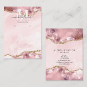 赤面ピンクシック瑪瑙モノグラムイヤリングディスプレイ 名刺 (正面/裏面)