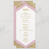 赤面ピンクシック金ゴールドグリッターフレークスグラム結婚ズM メニュー (正面/裏面)