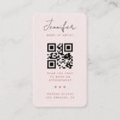 赤面ピンクシミニマルックメイクアップアーティストプロフェッショナル 名刺 (正面)