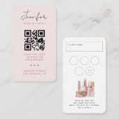 赤面ピンクシミニマルックメイクアップアーティストプロフェッショナル 名刺 (正面/裏面)