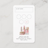 赤面ピンクシミニマルックメイクアップアーティストプロフェッショナル 名刺 (裏面)