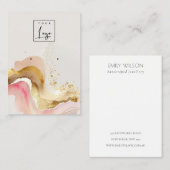 赤面ピンクシャイニーグリッターロゴイヤリングディスプレイ 名刺 (正面/裏面)