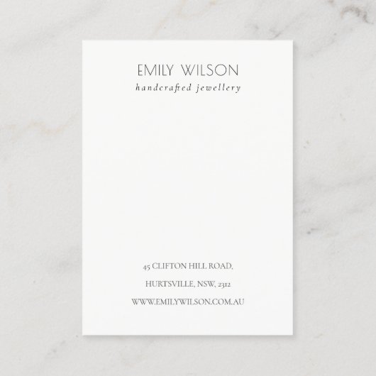 赤面ピンクシャイニーロゴ空白のジュエリー表示 名刺 (裏面)