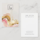 赤面ピンクシャイニーロゴ空白のジュエリー表示 名刺 (正面/裏面)