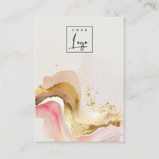 赤面ピンクシャイニーロゴ空白のジュエリー表示 名刺 (正面)