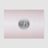 赤面ピンクシャインエレガントモノグラムレターイニシャル 薄葉紙 (正面)