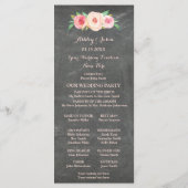 赤面ピンクシャルボードフローラ結婚式 プログラム (裏面)