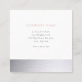 赤面ピンクシルバーきらめくクラシックプロフェッショナル スクエア名刺 (裏面)