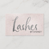 赤面ピンクシルバーグリッターまぶし名刺 名刺 (正面)