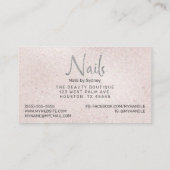 赤面ピンクシルバーグリッターネイルアーティスト 名刺 (裏面)