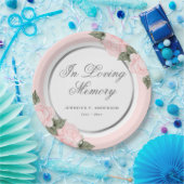 赤面ピンクシルバーフローラ追悼式 ペーパープレート (パーティー)