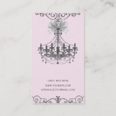 赤面ピンクシルバーホワイトボウヴィンテージグラムデザイナー 名刺 (裏面)