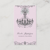 赤面ピンクシルバーホワイトボウヴィンテージグラムデザイナー 名刺 (正面)