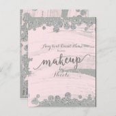 赤面ピンクシルバー&グレースパークルドットメイクアップイベント 案内ポストカード (正面/裏面)