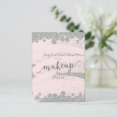 赤面ピンクシルバー&グレースパークルドットメイクアップイベント 案内ポストカード (スタンド正面)