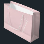 赤面ピンクシンプルのスクリプト名Bridesmaid ラージペーパーバッグ<br><div class="desc">赤面ピンクシンプルのスクリプト名Bridesmaid大抱き枕</div>