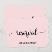 赤面ピンクシンプルの書道の予約サイン (正面/裏面)