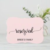 赤面ピンクシンプルの書道の予約サイン (スタンド正面)